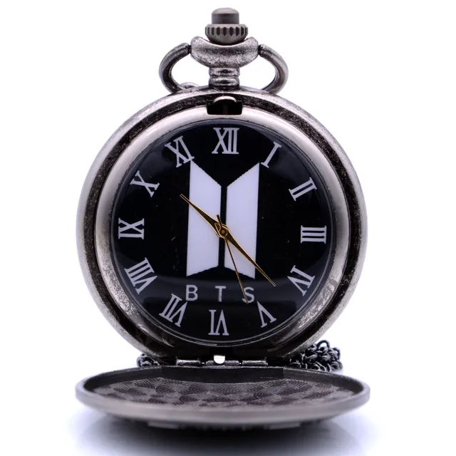 2018 Antique Vintgae BTS Quartz Pocket Watch Necklace Pendant Christmas Gift Clo 2018 Antique Vintgae BTS Quartz Pocket Watch Necklace Pendant Christmas Gift Clo