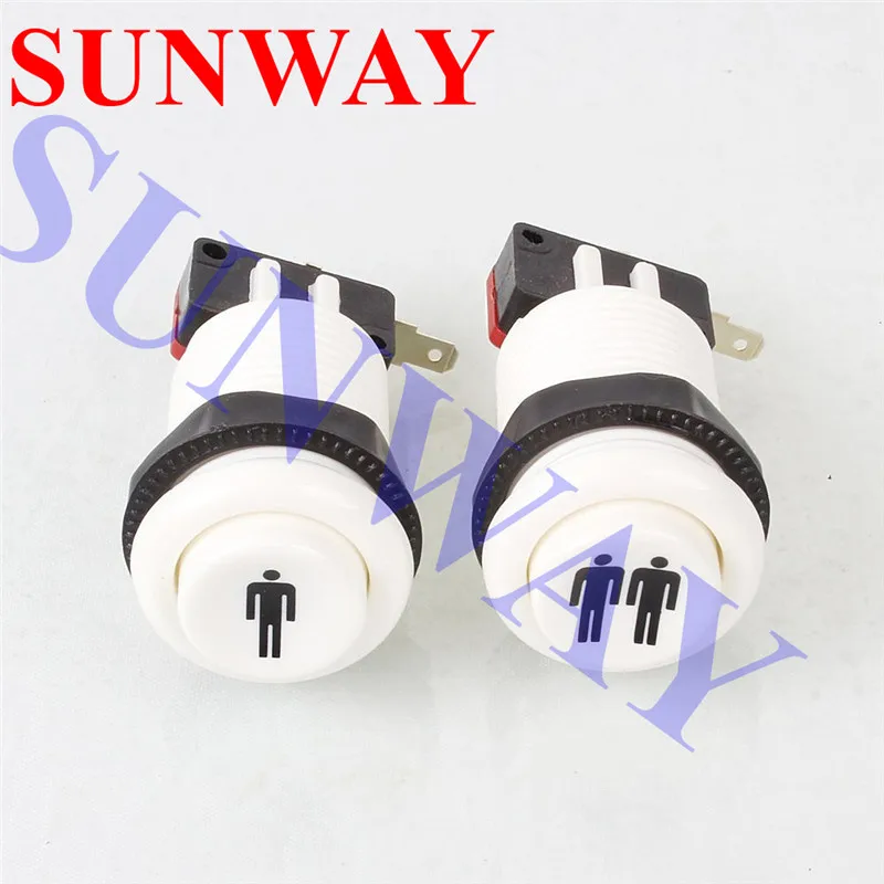 

10 pcs 28mm Happ Style 1 Player / 2 Player Start button & Arcade Push Button With Microswitch For Arcade Game Mame Jamma Parts