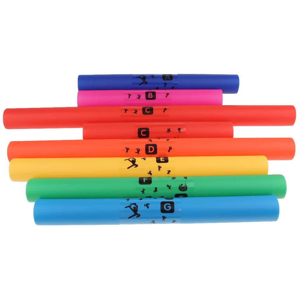 8 Tones C Major Diatonic Scale Set Percussion Instrument Tubes Multicolor Kids Musical Toys Gift