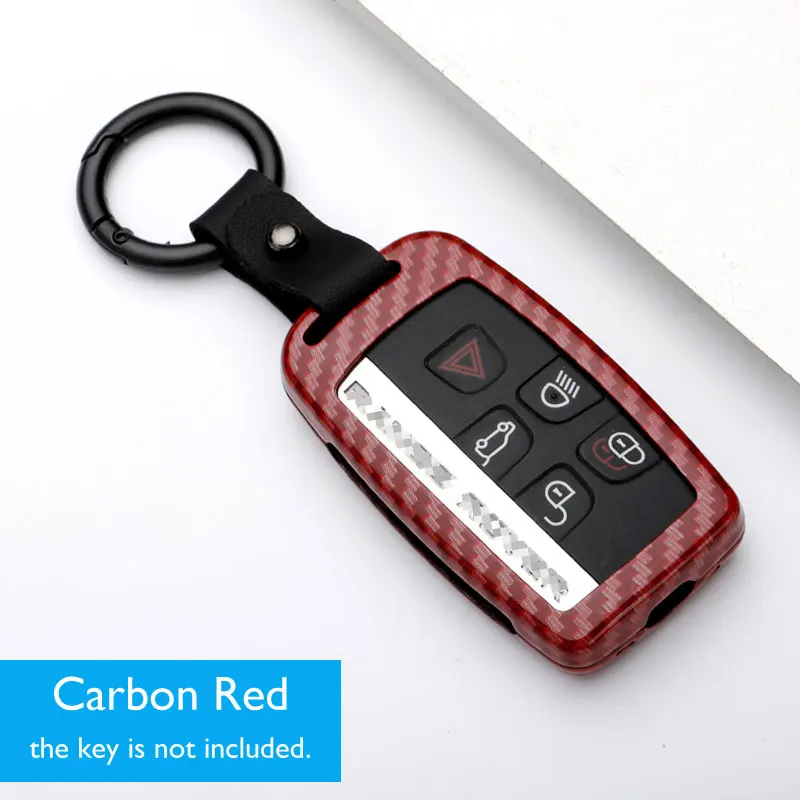 Сплав ключа автомобиля чехол для Land Rover Дискавери Range Rover Sport LR4 LR2 Jaguar XF XJ Xjl XE дистанционный брелок крышка брелок защитная сумка - Название цвета: Carbon Red