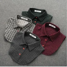 Для мужчин и женщин воротник рубашки в клетку съемные ложные воротники зима Поддельный Воротник S L XL хлопок классический ребенок взрослый унисекс аксессуары