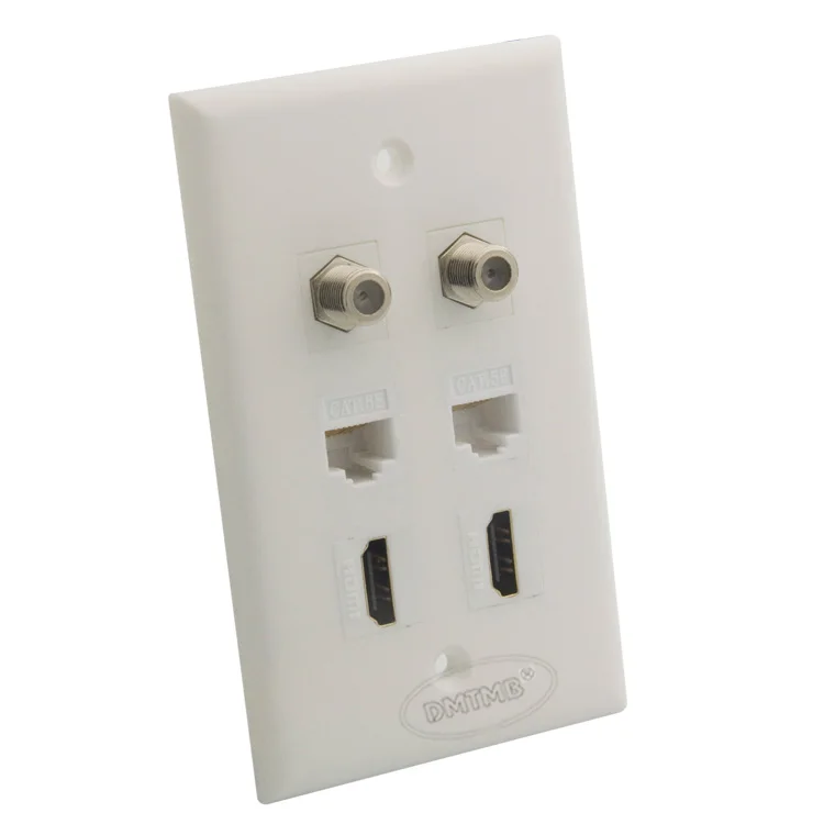 2 X RJ45, 2 X F головка ТВ, 2 X настенная панель HDMI; женские туфли на плоской подошве к женскому разъему