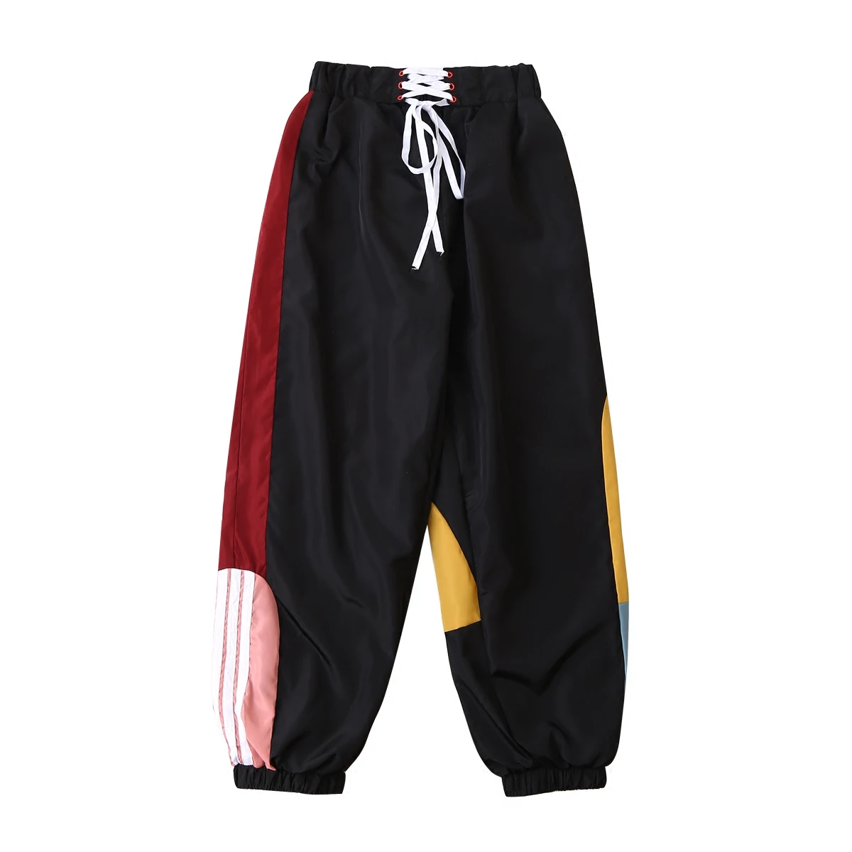 New Design Men And Women Vevlet Thick Warm Winter Pants Capris Loose Tracksuits Trouser Lace Up Waist Fashion Patchwork Casual