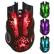 Новая USB Проводная игровая мышь 4000 dpi Регулируемая USB оптическая профессиональная игровая мышь RGB цвет эргономичные мыши для ноутбука ПК мышь