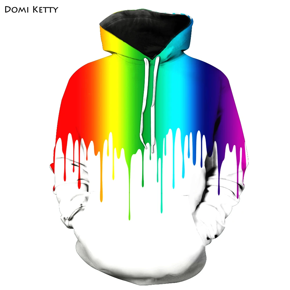 

Domi ketty boys girls hoodies clothes print colored paint children white long sleeve sweatshirts kids baby casual outwear tops