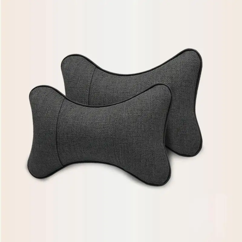 Adeeing, 2 шт., Универсальное автомобильное сиденье, подушка для шеи, для четырех сезонов, дышащие, удобные, автомобильные подушки для поддержки головы - Цвет: black