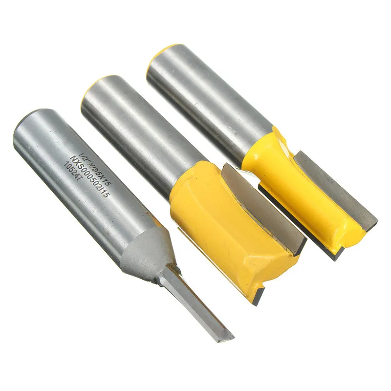 3Pcs/Set Dado Router Bit Two Flutes Shank CNC Milling Cutter Drill Bits