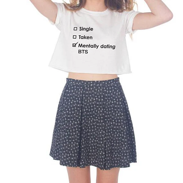 

New Kpop Fashion Printed Portfolio Cropped T Shirt Women Sexsy Tee Tops Casual Tshit For Female