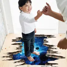 Космические Планеты 3D наклейки на стену космические Наклейки на стены для детской комнаты детская спальня потолок пол украшение
