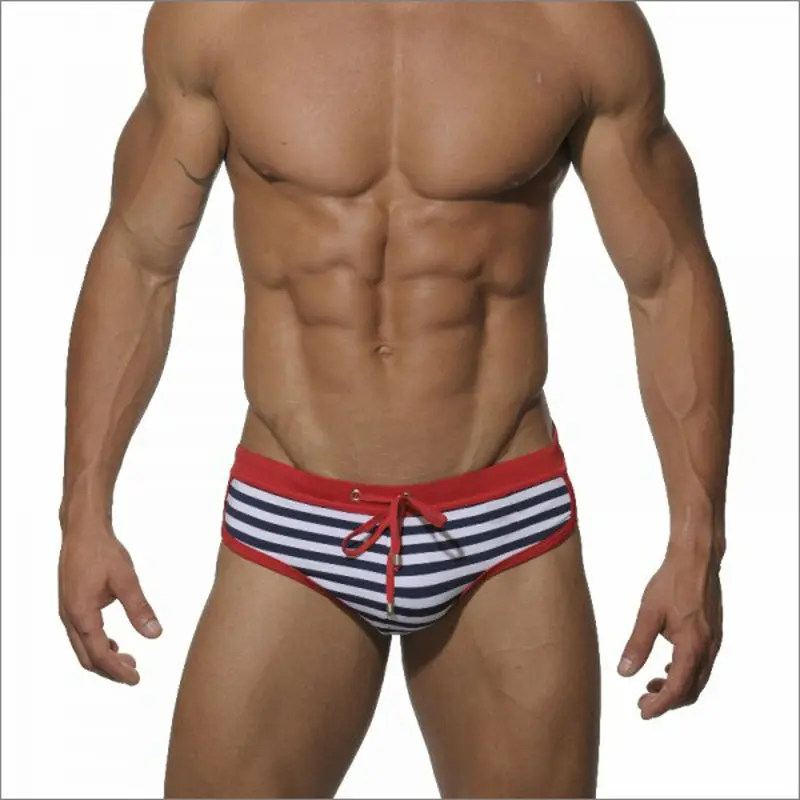 Sexy Men's Swimwear Male Stripes Swim Trunks Men Listrada Swimsuit M-XXL Striped Swim Shorts Bikini Swimsuit Sunga Bathing Trunk