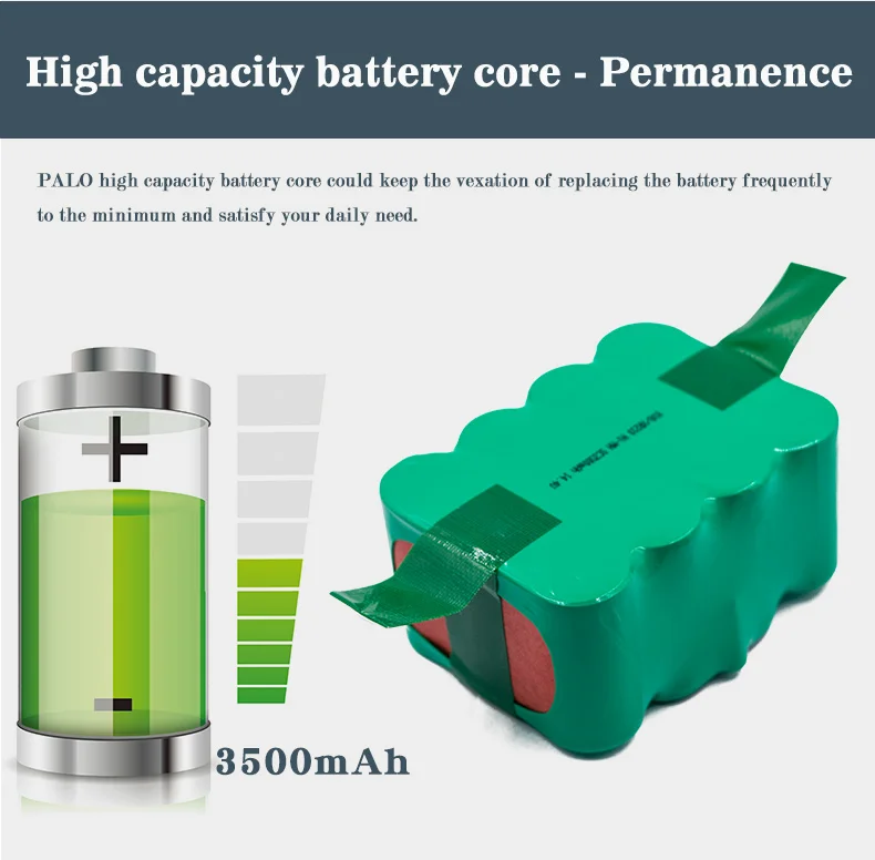 PALO Горячая 14,4 V ni-mh 3500mAh пылесос подметальный робот аккумуляторная батарея для KV8/XR210 FM-019 INDREAM9200 и т. Д