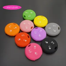 Xinyuexin 3 кнопки силиконовый для ключа автомобиля чехол Fob для Benz Smart City Fortwo Roadster дистанционный Автомобильный ключ сумка стиль