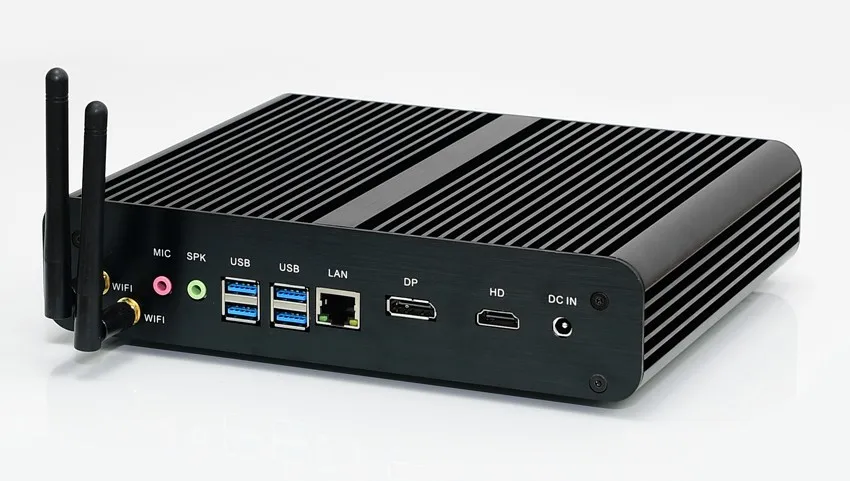 Безвентиляторный мини ПК HTPC с 6-го поколения Skylake intel Core i7 6500U 6600U intel HD Graphics 520 микро ПК Миниатюрный Настольный ПК, HDMI + DP
