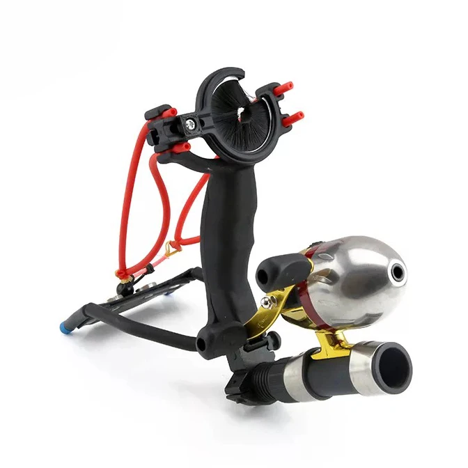 

Powerful Pro Fishing Slingshot Reel Catapult Archery Bowfishing Arrows with Arrow Brush ,Fishing Reel and Rubbers full sets