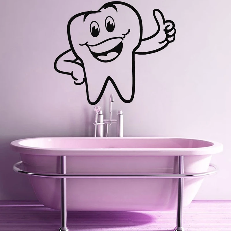DCTAL Tooth Teeth Sticker Dentist Decal The Tooth Fairy Poster Vinyl Art Wall Decals Pegatina Decor Mural Teeth Sticker