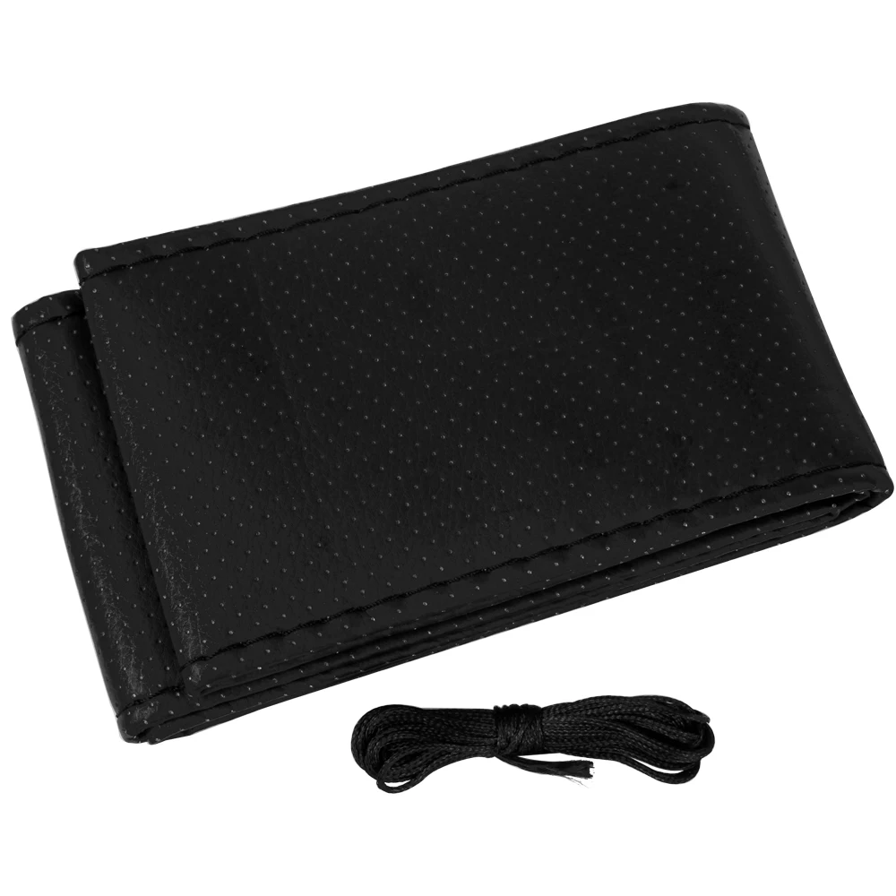 

GLCC Car Steering Wheel Cover 38cm Leather DIY Braid on the Steering-Wheel Cover With Needle and Thread Auto Accessories