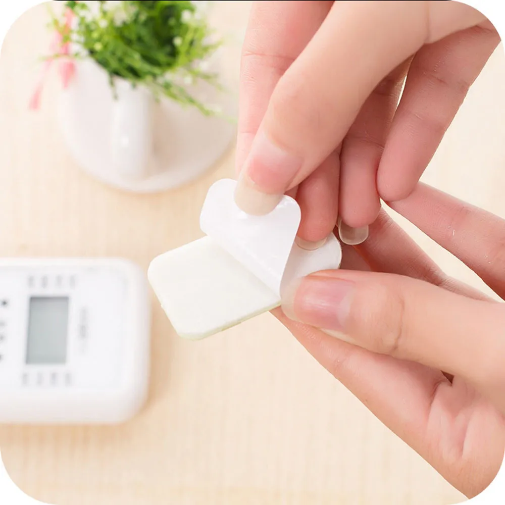

Practical 2Set(4Pcs) Self Adhesive Plastic Hooks Holder Remote Control Sticky Hook Hanger TV Air Conditioner Key WallStorage#30