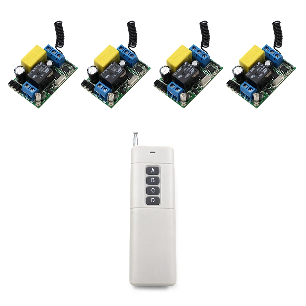 High Power 1000M 4 Pieces 220V RF Wireless Remote Control Switch System