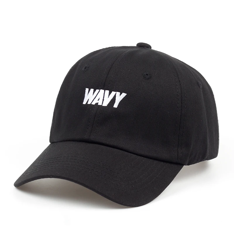 

2018 new Wavy Unstructured Black Dad Hat Baseball Cap Brand snapback Hip-hop cap hats