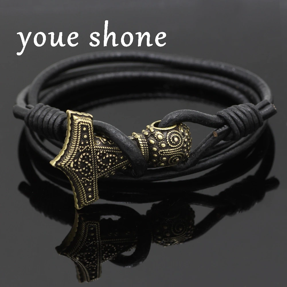 Youe shone натуральная кожа Brozen мьельнир Тора молоток амулет викинга Молот