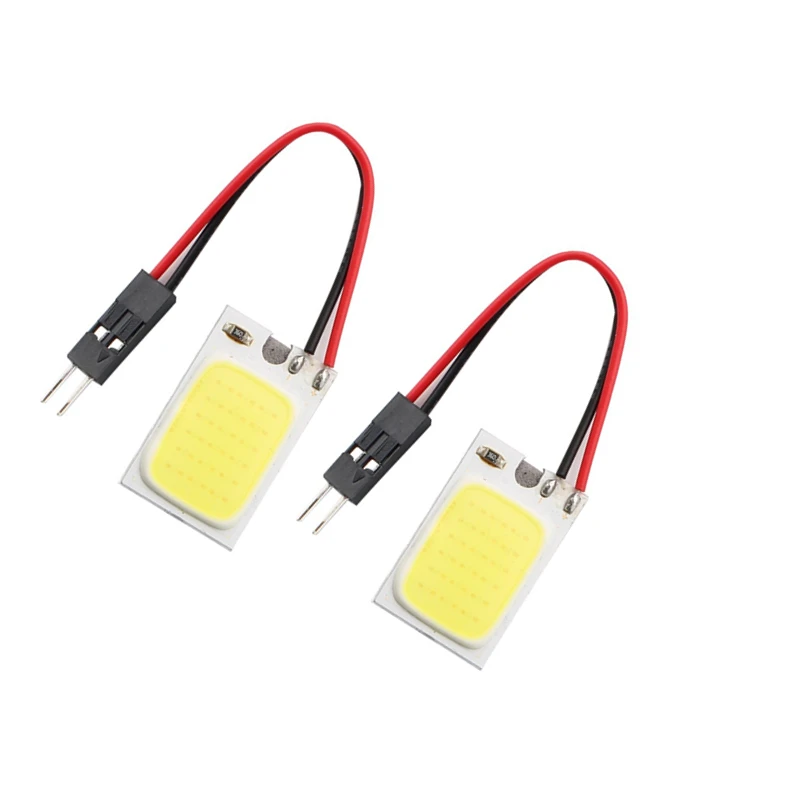 

2 pcs COB 24SMD LED Panel Dome Lamp Auto Interior Reading Plate Light Roof Ceiling Interior Wired Lamp BA9S/T10/Festoon Adapter