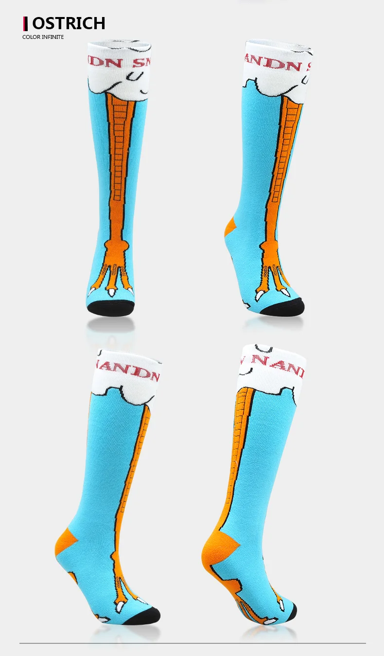 NANDN/Детские Лыжные носки, Плотные хлопковые спортивные носки для сноуборда, велоспорта, катания на лыжах, футбола, впитывающие влагу высокие эластичные носки
