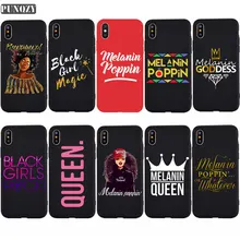 Афро черная девочка Волшебная королева меланин поппин чехол для телефона для iPhone 11 PRO MAX XS MAX XR X 5 5S 6 6S 8 7 Plus ТПУ силиконовый чехол
