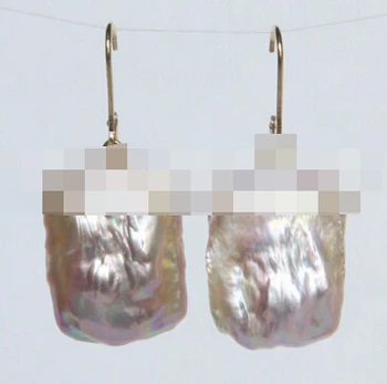 

Miss charm 0000187 baroque purple Reborn keshi pearls Earrings 14K