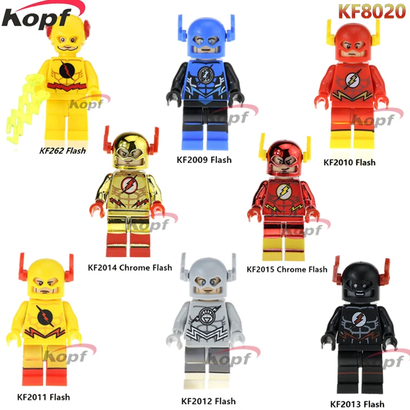

Single Sale Super Heroes Yellow Black Red Chrome Flash Justice League Bricks Building Blocks Christmas Toys for children KF8020