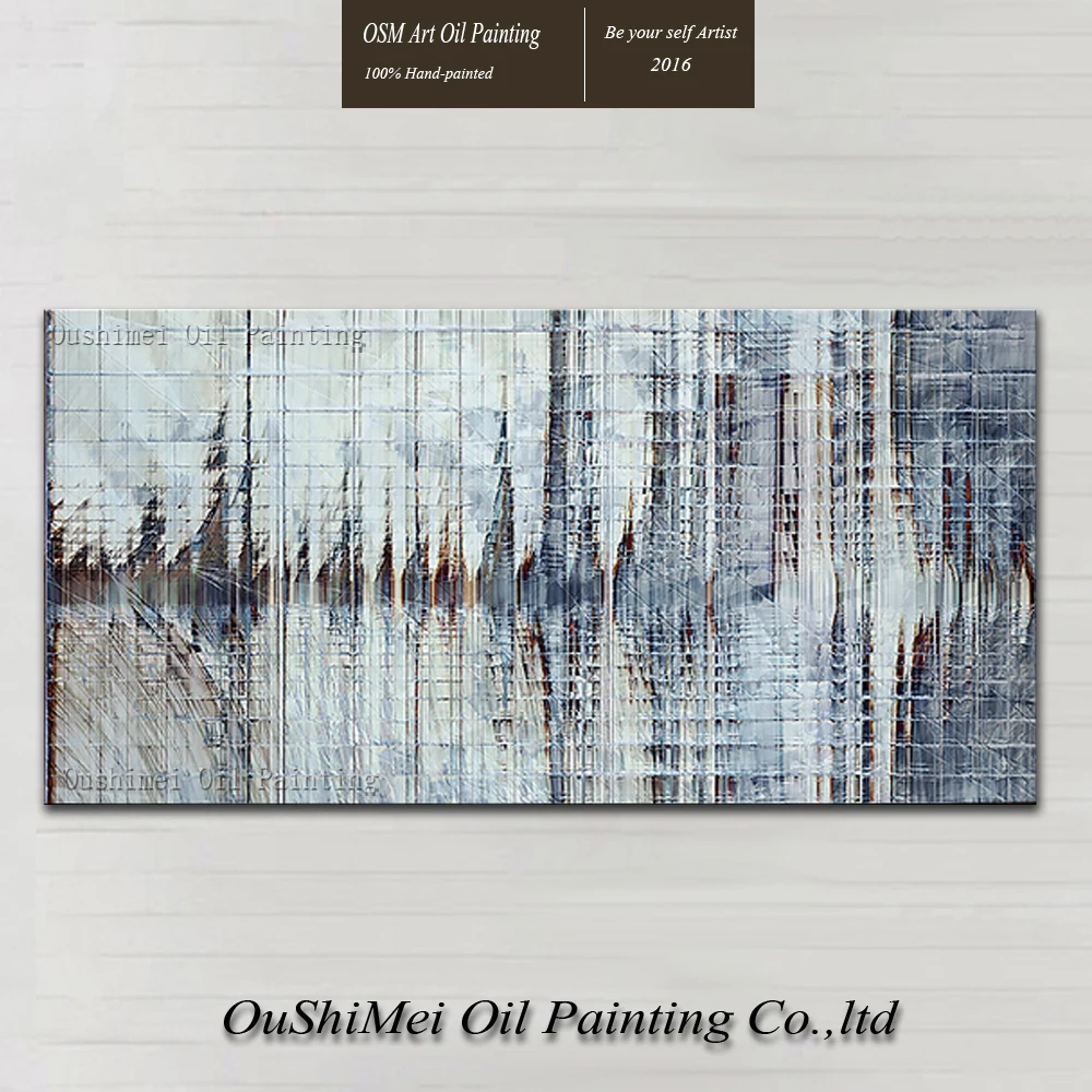 

Artist Hand-painted High Quality Modern Abstract Glacier and City Building Oil Painting On Canvas For Living Room Decoration