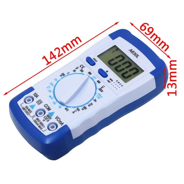 A830L ЖК-дисплей Цифровой мультиметр DC AC диодный измеритель напряжения Freguency Multi Тесты er вольт Тесты er Тесты ток