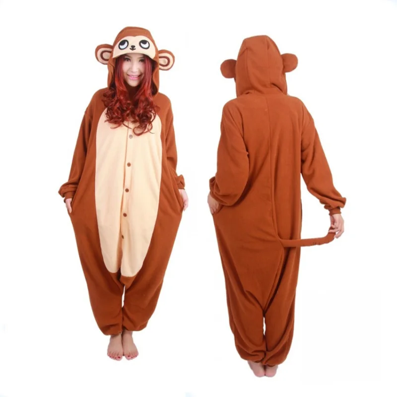 New Arrival Animal Bamboo Monkey Pajamas Adult Cosplay Onesie Ladies Men Halloween Party