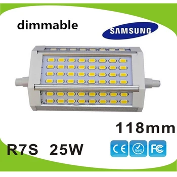 

Dimmable 25W 118mm led R7S lamp Samsung SMD5730 J118mm R7S floodlight high lumen R7S light replace 250w halogen lamp AC85-265V