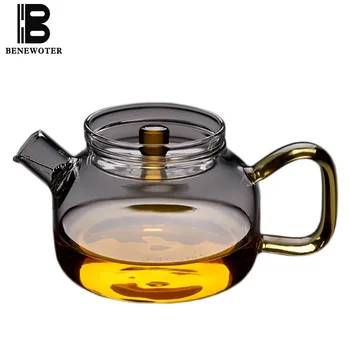 

250/400ml Thicken Heat Resistant Transparent Glass Teapots Kung Fu Tea Set Lemon Flower Tea Kettle Coffee Shop Supplies Tea Pots