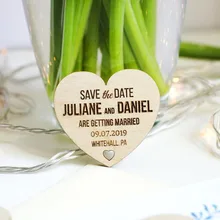 Сохранить дату сердце магнит деревенский Свадебные приглашения деревянные персонализированные свадебные магниты магнит на заказ Свадебные сувениры