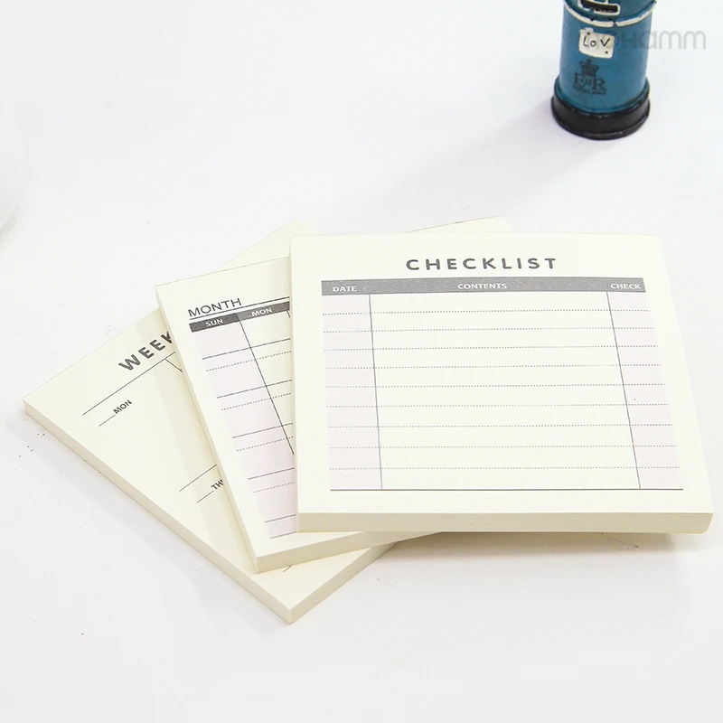 Ежедневный Еженедельный ежемесячный стол дневник планировщик наклейки планировщик колодки для того чтобы сделать список контрольный лист блокнот бумага офис
