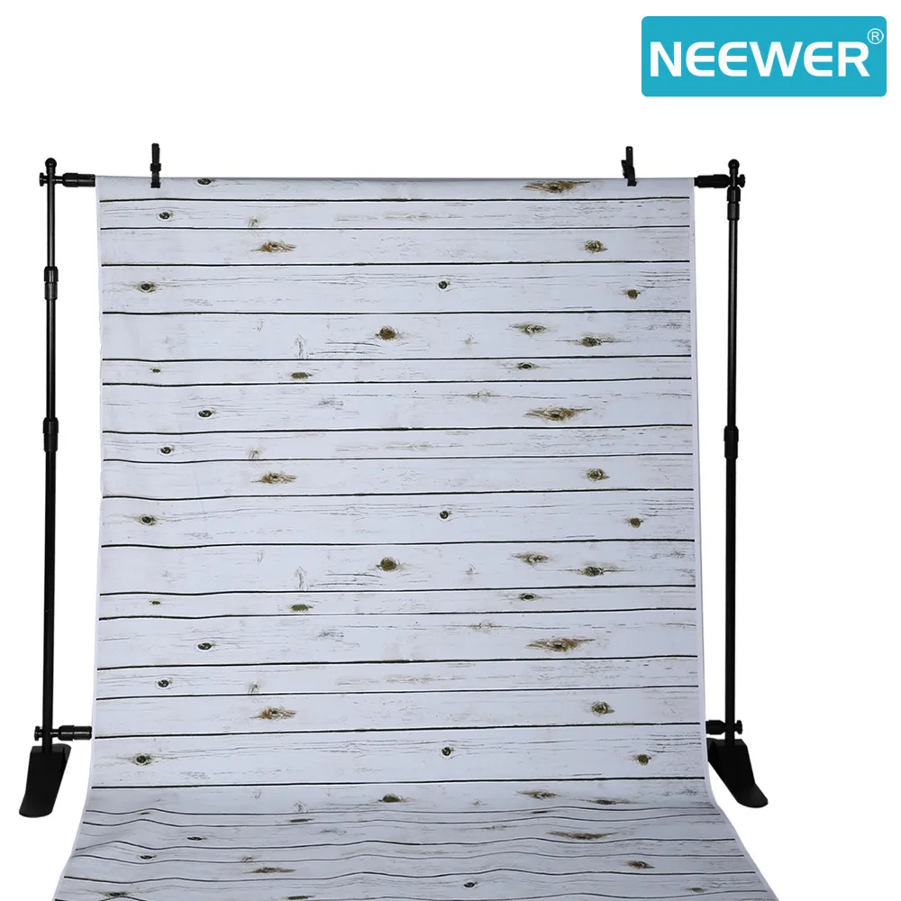Neewer 1 5x2 метра 100% полиэстер Полосатый деревянный фон для фотографии Белый мытый