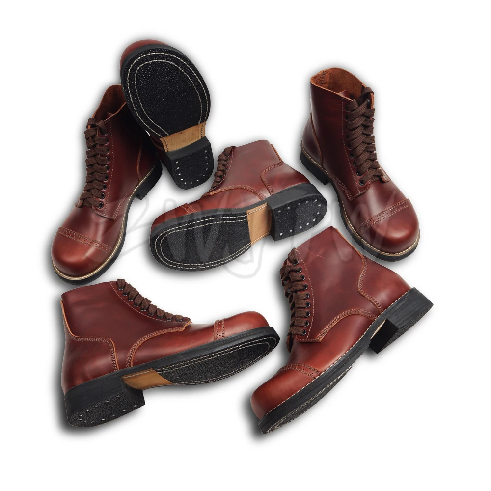 Ботинки в армейском стиле США; кожаные ботинки; короткие уличные ботинки; высокое качество; США/406103; WW2