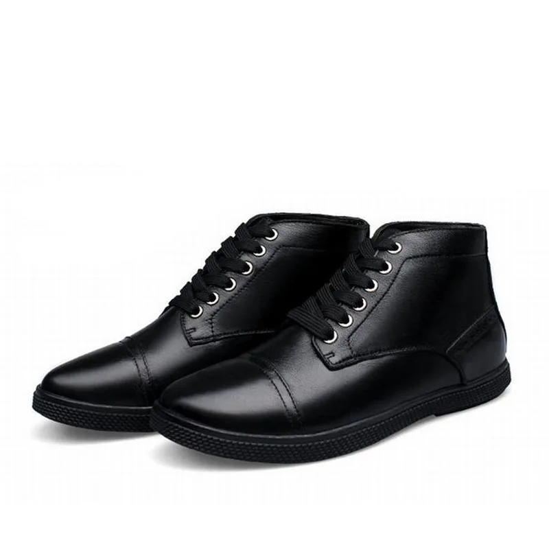 

2017 winter men shoe genuine leather high top lace up man dress party business casual shoes zapatillas deportivas zapatos hombre