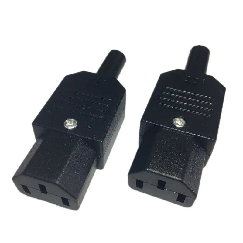 

New Arrival 250V/10A Black 3 Pin IEC 320 C C13 Female Plug Rewirable Power Connector Socket AC Panel Mounting Power Inlet Socket