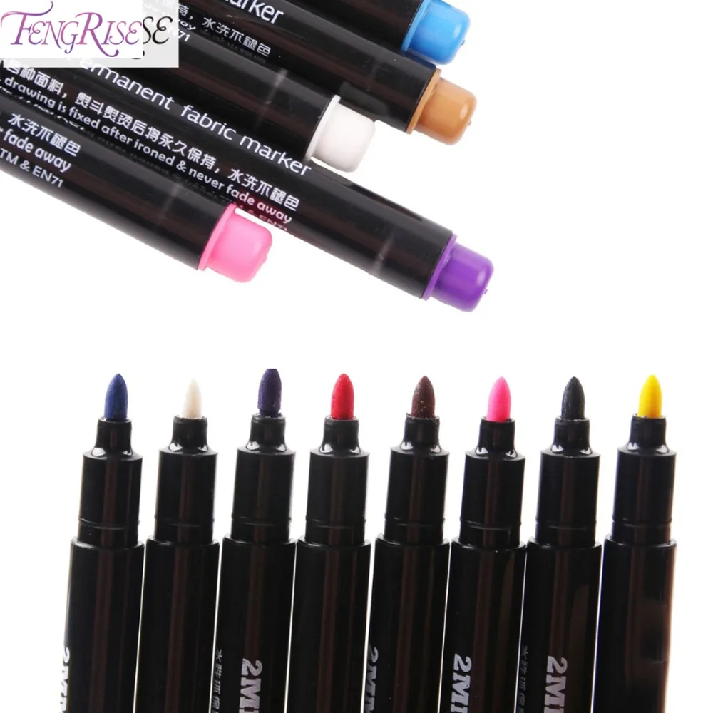 

FENGRISE DIY Permanent Marker Pen Fabric Paint Marking Pens Multicolor Sketch Textile Patchwork Crafts Pencil Sewing Accessories