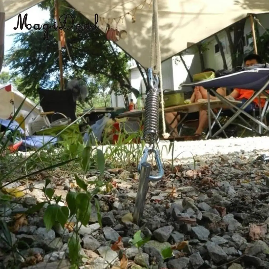 MagiDeal 5 Pieces Stainless Steel Camping Awning/Tent Spring Tensioner/ Tightener for Outdoor Camping Hiking Travel Picnic Beach