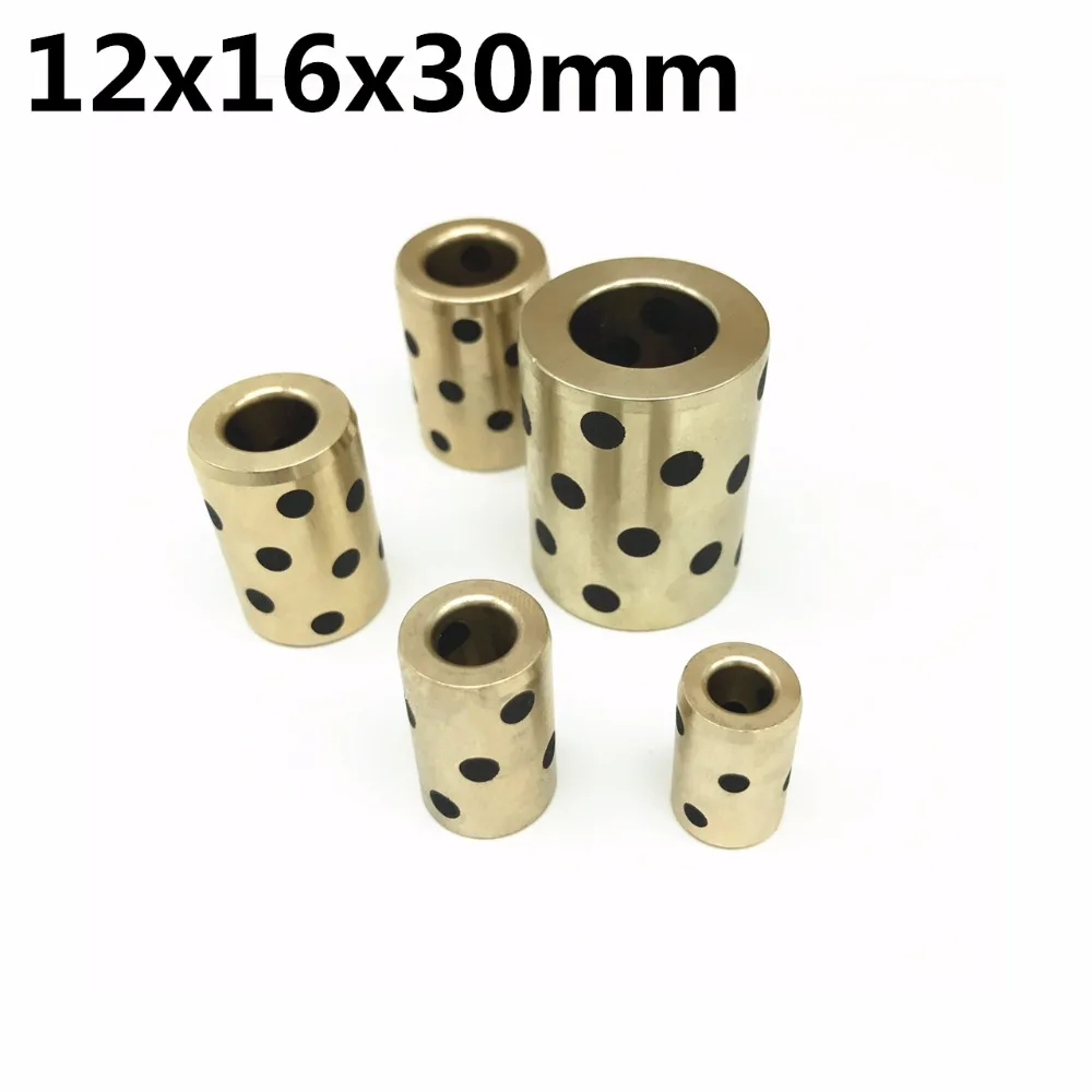 

12x16x30 mm linear graphite copper set bearing copper bushing oil self-lubricating bearing JDB for shaft 12mm