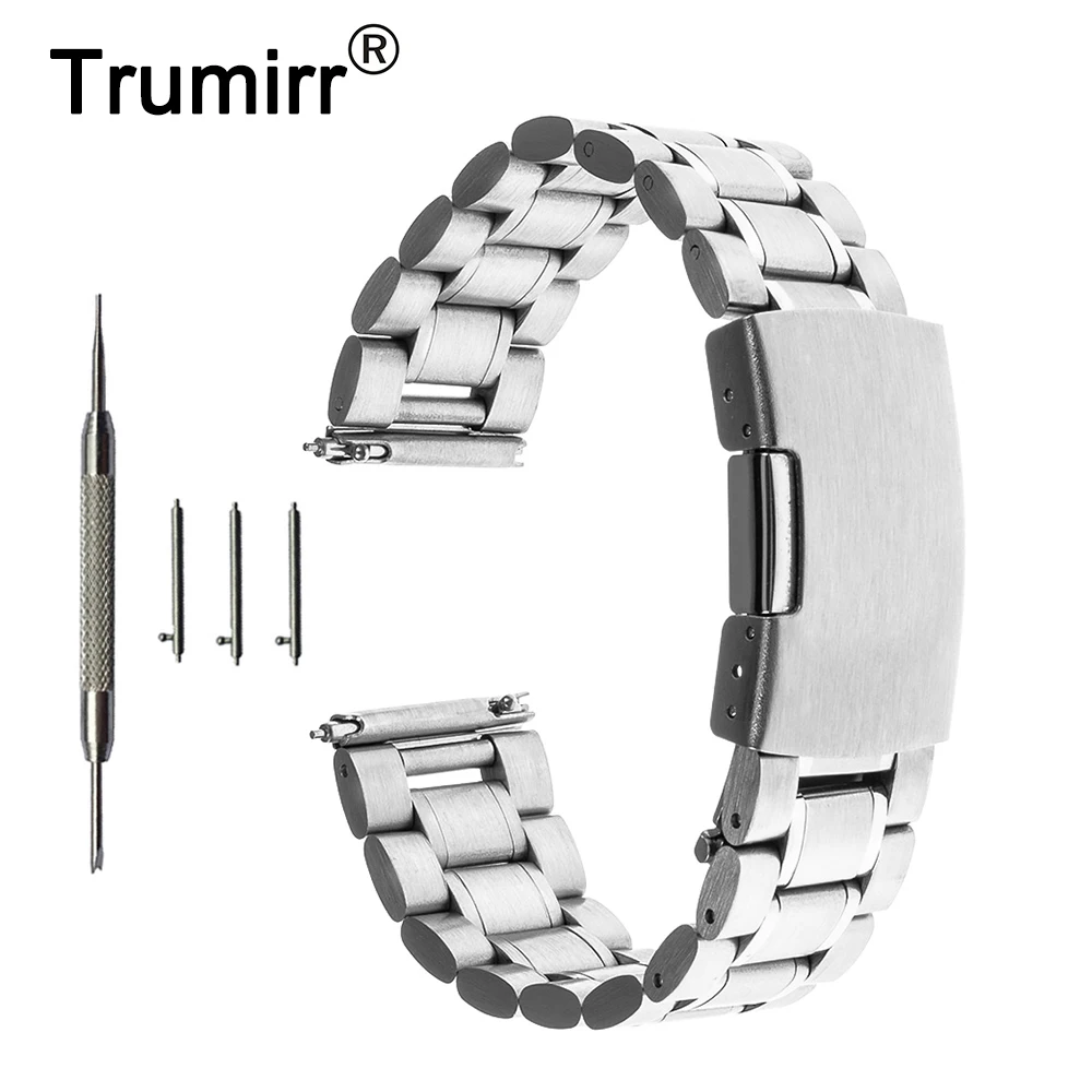 

22mm Quick Release Watch Strap for Motorola Moto 360 2 46mm Samsung Gear 2 R380 Neo R381 Live R382 Stainless Steel Band Bracelet
