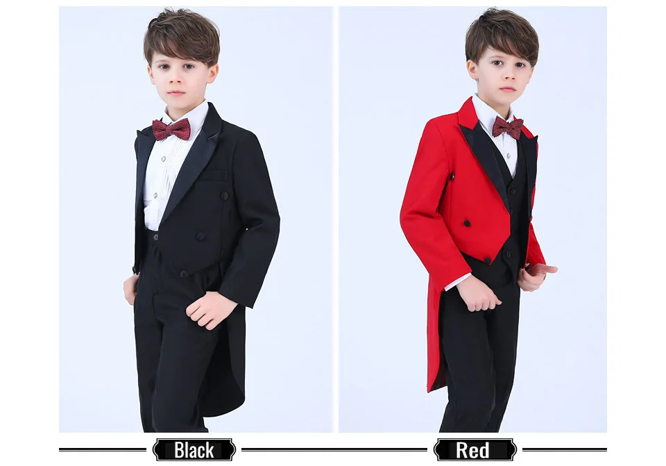 Новое Детское платье, костюм-смокинг для мальчиков черный пиджак хост фортепиано костюм для детей для игры на пианино для мальчиков Одежда для свадьбы для мальчика школьная со смокингом