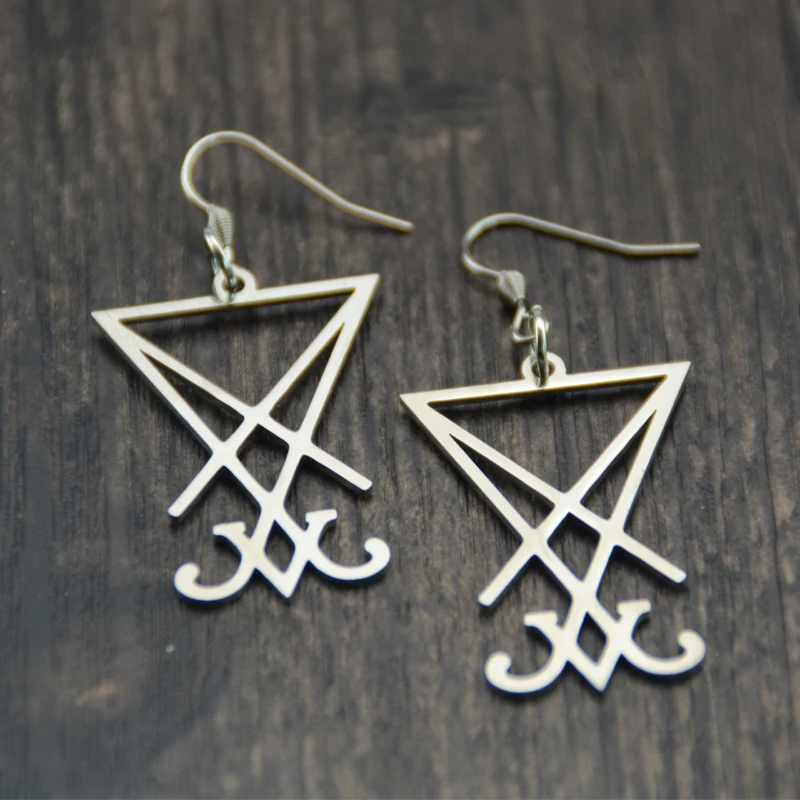 

1Pair Handmade Lucifer Sigil Pendant Earring Charm Earring Geometric Personal Gift For Women