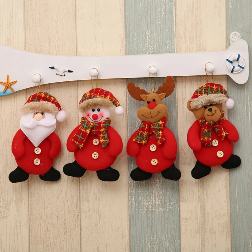 

3D Christmas Tree Hanging Pendant Eight Feet Dolls Xmas Scene Window Ornament Children New Year Toy Festival Navidad Decorations