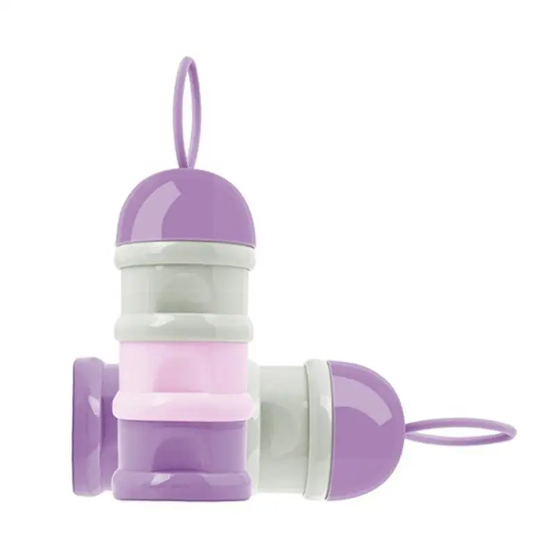4 Layers BPA Free Stackable Formula Milk Powder Dispenser for Travel Night Time Feedings and Snack Storage Pills Containers