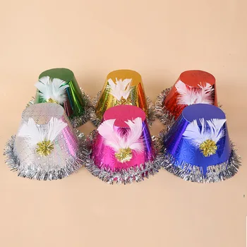 

Cute Feather Paper Magical Hat Xmas Birthday Halloween Party Cartoon Cosplay Props Fashion Fancy Dress Kids Children