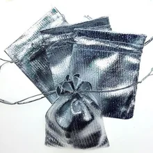 13*18 см 50 шт ручной работы серебряные сумки на шнурке для свадьбы/вечерние/подарок/браслеты/ожерелье мешки стенд для ювелирных украшений сумки